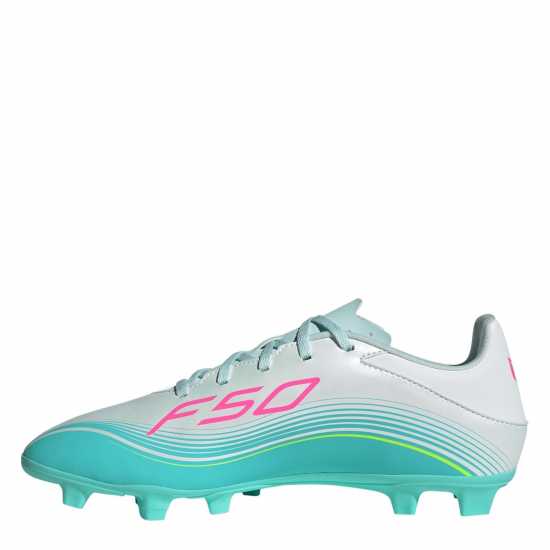 Adidas F50 Club Adults Firm Ground Football Boots Wht/Pink/Blue 
