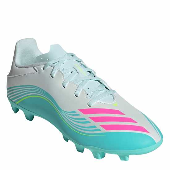 Adidas F50 Club Adults Firm Ground Football Boots Wht/Pink/Blue 