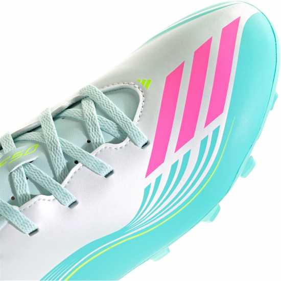 Adidas F50 Club Adults Firm Ground Football Boots Wht/Pink/Blue 