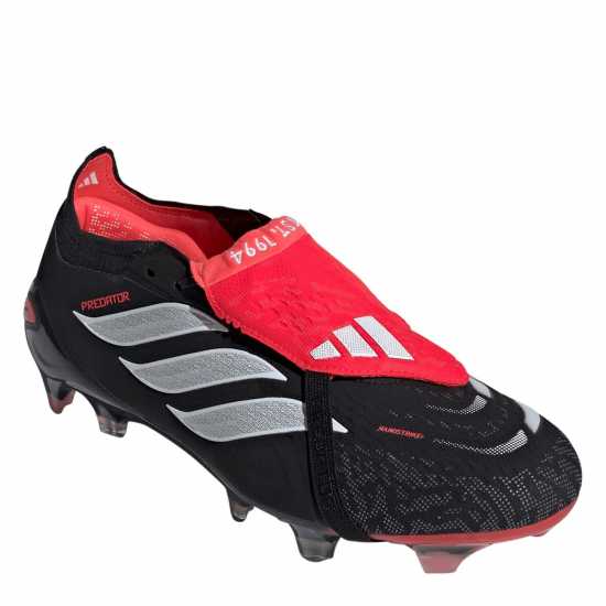 adidas Mens Predator Elite Fold-Over Tongue Firm Ground Football Boots Black/Red 