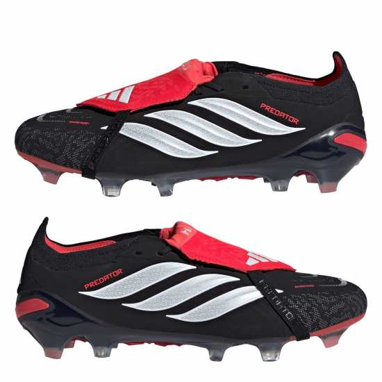 adidas Mens Predator Elite Fold-Over Tongue Firm Ground Football Boots Black/Red 