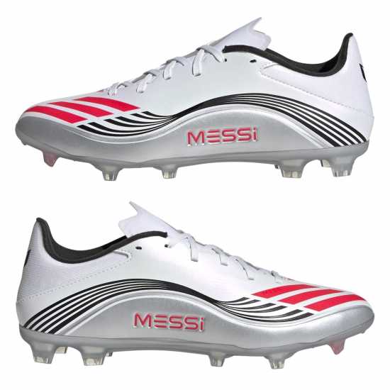 Adidas F50 League Adults Firm Ground Football Boots Бяло/Червено Мъжки футболни бутонки