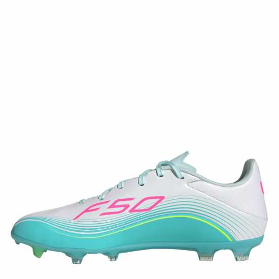 Adidas F50 League Adults Firm Ground Football Boots Wht/Pink/Blue 