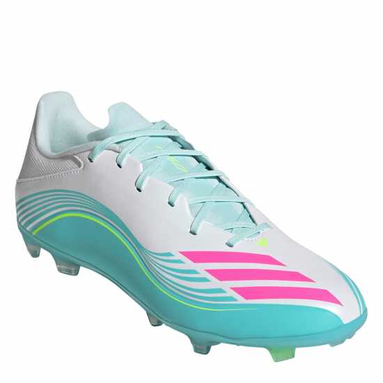 Adidas F50 League Adults Firm Ground Football Boots Wht/Pink/Blue 