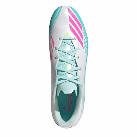 Adidas F50 League Adults Firm Ground Football Boots Wht/Pink/Blue 