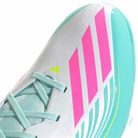 Adidas F50 League Adults Firm Ground Football Boots Wht/Pink/Blue 
