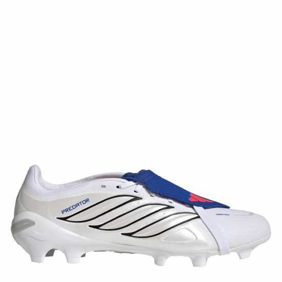 Adidas Мъжки Футболни Бутонки Predator Fold-Over Tongue League Firm Ground Football Boots Mens White/Blue 