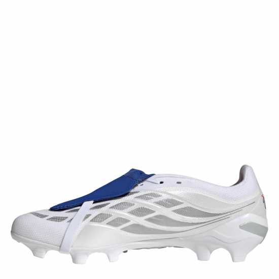Adidas Мъжки Футболни Бутонки Predator Fold-Over Tongue League Firm Ground Football Boots Mens White/Blue 