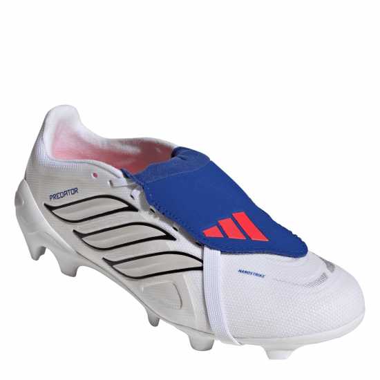 Adidas Мъжки Футболни Бутонки Predator Fold-Over Tongue League Firm Ground Football Boots Mens White/Blue 