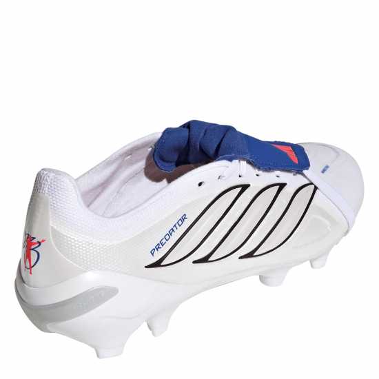 Adidas Мъжки Футболни Бутонки Predator Fold-Over Tongue League Firm Ground Football Boots Mens White/Blue 