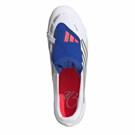 Adidas Мъжки Футболни Бутонки Predator Fold-Over Tongue League Firm Ground Football Boots Mens White/Blue 