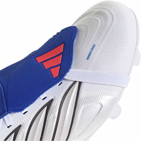 Adidas Мъжки Футболни Бутонки Predator Fold-Over Tongue League Firm Ground Football Boots Mens White/Blue 