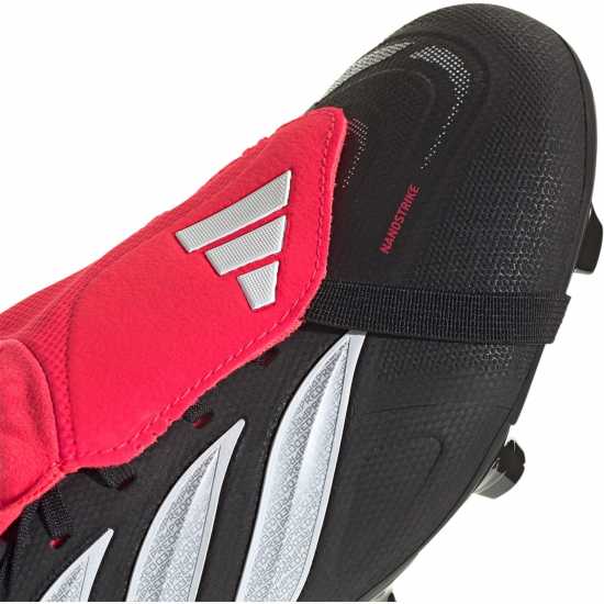 Adidas Мъжки Футболни Бутонки Predator Fold-Over Tongue League Firm Ground Football Boots Mens Black/Red 