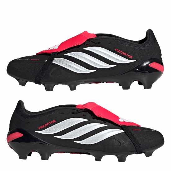 Adidas Мъжки Футболни Бутонки Predator Fold-Over Tongue League Firm Ground Football Boots Mens Black/Red 