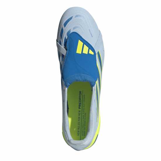 Adidas Мъжки Футболни Бутонки Predator Fold-Over Tongue League Firm Ground Football Boots Mens Blue/Yellow 