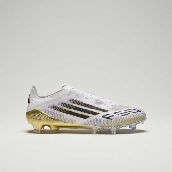 Adidas F50 Elite Adults Firm Ground Football Boots Бяло/Черно/Злато Мъжки футболни бутонки