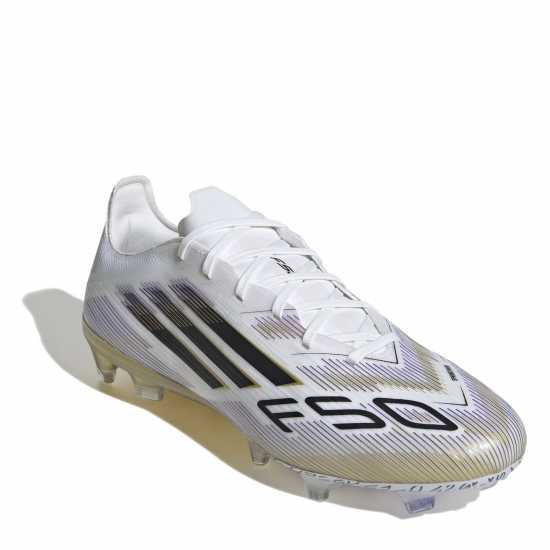 Adidas F50 Pro Adults Firm Ground Football Boots Бяло/Черно/Злато Мъжки футболни бутонки