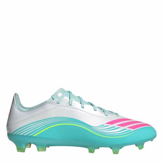 Adidas F50 Pro Adults Firm Ground Football Boots Wht/Pink/Blue Adidas F50 Pro Adults Firm Ground Football Boots Wht/Pink/Blue