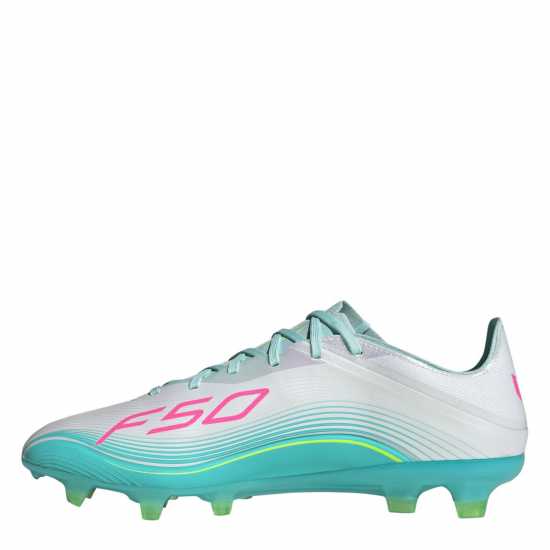 Adidas F50 Pro Adults Firm Ground Football Boots Wht/Pink/Blue Adidas F50 Pro Adults Firm Ground Football Boots Wht/Pink/Blue