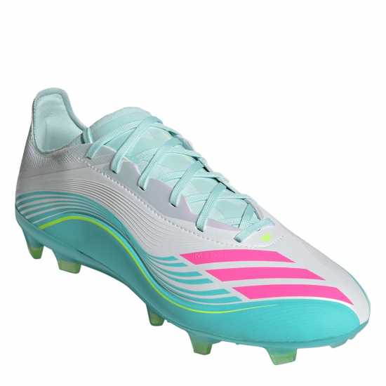Adidas F50 Pro Adults Firm Ground Football Boots Wht/Pink/Blue Adidas F50 Pro Adults Firm Ground Football Boots Wht/Pink/Blue