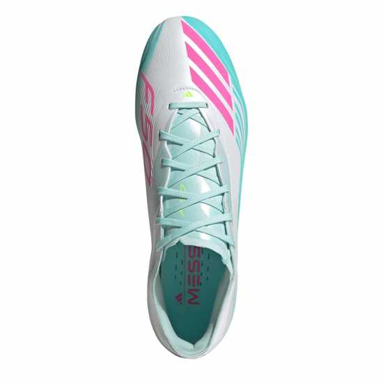 Adidas F50 Pro Adults Firm Ground Football Boots Wht/Pink/Blue Adidas F50 Pro Adults Firm Ground Football Boots Wht/Pink/Blue