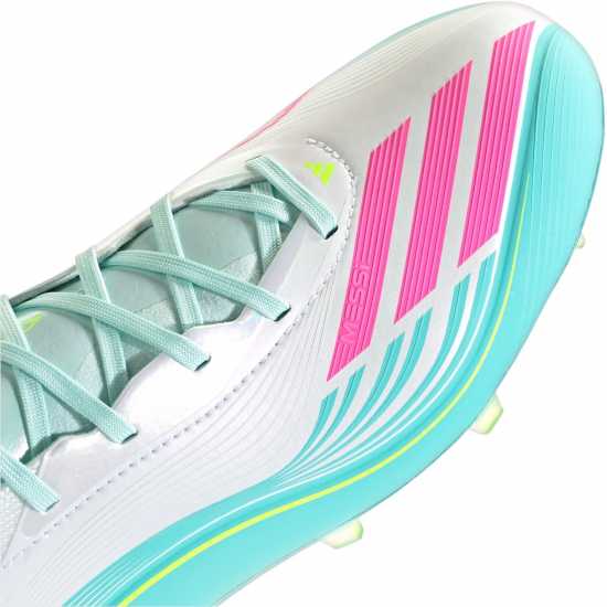 Adidas F50 Pro Adults Firm Ground Football Boots Wht/Pink/Blue Adidas F50 Pro Adults Firm Ground Football Boots Wht/Pink/Blue