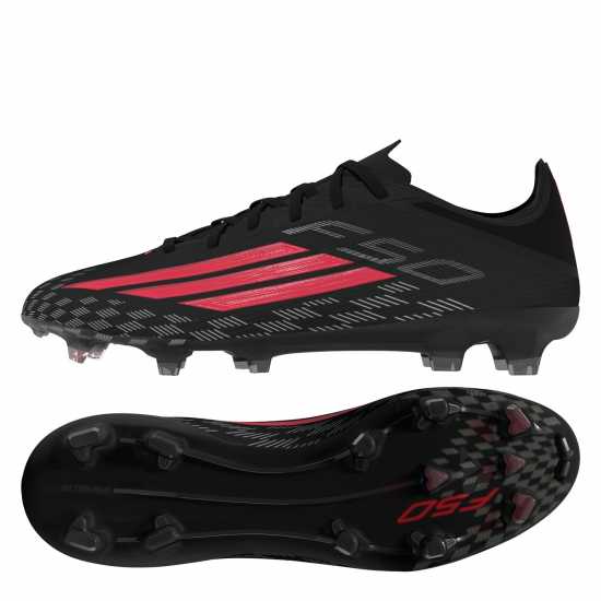 Adidas F50 Pro Adults Firm Ground Football Boots Black/Red 