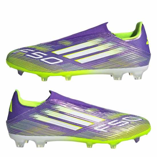Adidas F50 League Laceless Adults Firm Ground Football Boots Purple/White Мъжки футболни бутонки