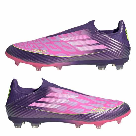 Мъжки футболни бутонки Adidas F50 League Laceless Adults Firm Ground Football Boots Purple/yellow Adidas F50 League Laceless Adults Firm Ground Football Boots Purple/yellow Мъжки футболни бутонки