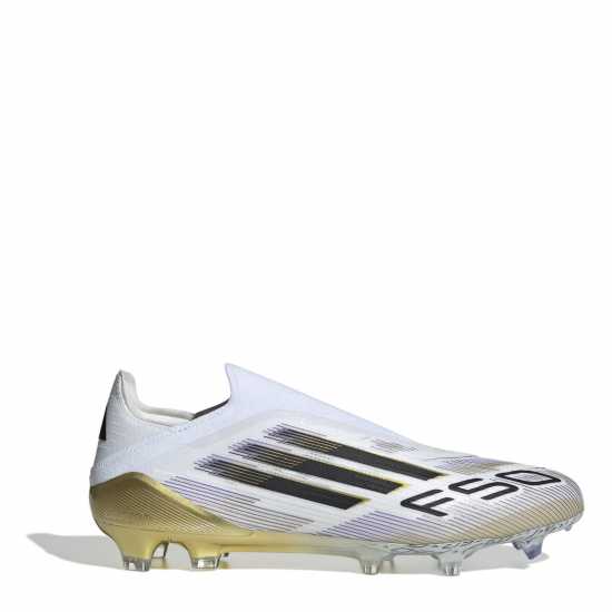 Adidas F50 Elite Laceless Adults Firm Ground Football Boots Бяло/Черно/Злато Мъжки футболни бутонки