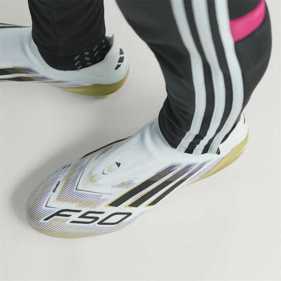 Adidas F50 Elite Laceless Adults Firm Ground Football Boots Бяло/Черно/Злато Мъжки футболни бутонки