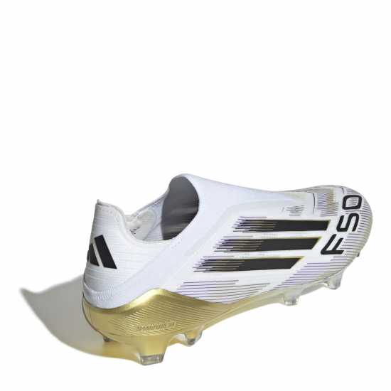 Adidas F50 Elite Laceless Adults Firm Ground Football Boots Бяло/Черно/Злато Мъжки футболни бутонки
