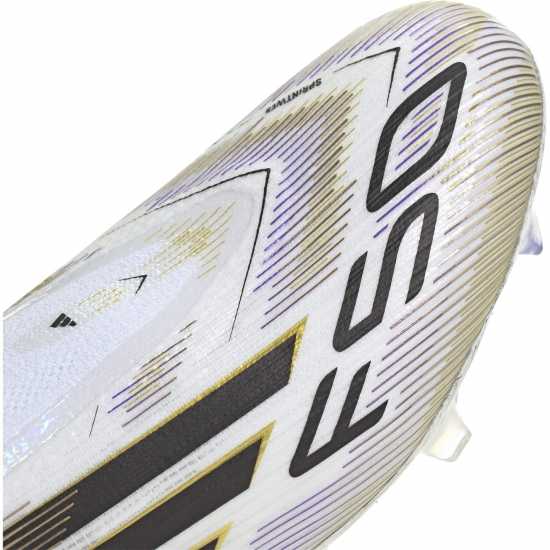 Adidas F50 Elite Laceless Adults Firm Ground Football Boots Бяло/Черно/Злато Мъжки футболни бутонки
