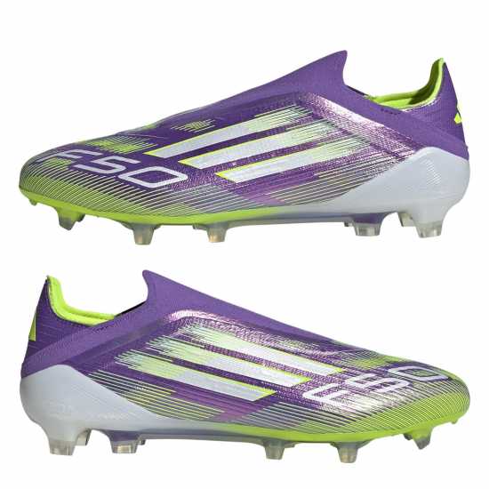 Adidas F50 Elite Laceless Adults Firm Ground Football Boots Purple/White Мъжки футболни бутонки