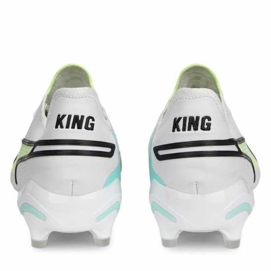 Puma King .1 Firm Ground Football Boots White/Yellow Мъжки футболни бутонки