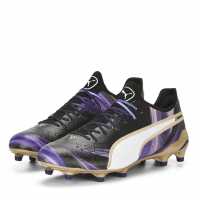 Puma King .1 Firm Ground Football Boots Black/Gold Мъжки футболни бутонки