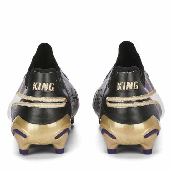 Puma King .1 Firm Ground Football Boots Black/Gold Мъжки футболни бутонки