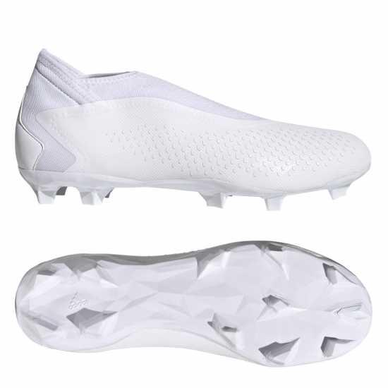 Adidas Predator Accuracy.3 Laceless Firm Ground Football Boots White/White Футболни стоножки