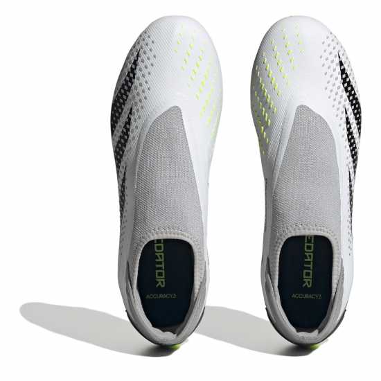 Adidas Predator Accuracy.3 Laceless Firm Ground Football Boots Wht/Blk/Lemon Мъжки футболни бутонки