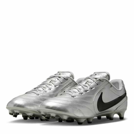 Nike Mens Tiempo Ligera Pro Firm Ground Football Boots Silver/Black Nike Mens Tiempo Ligera Pro Firm Ground Football Boots Silver/Black