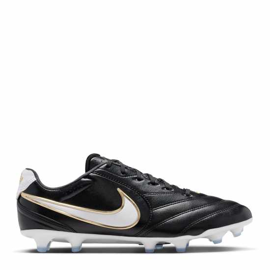 Nike Mens  Tiempo Ligera Pro Firm Ground Football Boots Blk/Wht/Gold 