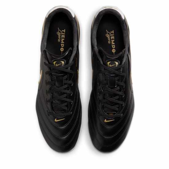 Nike Mens  Tiempo Ligera Pro Firm Ground Football Boots Blk/Wht/Gold 