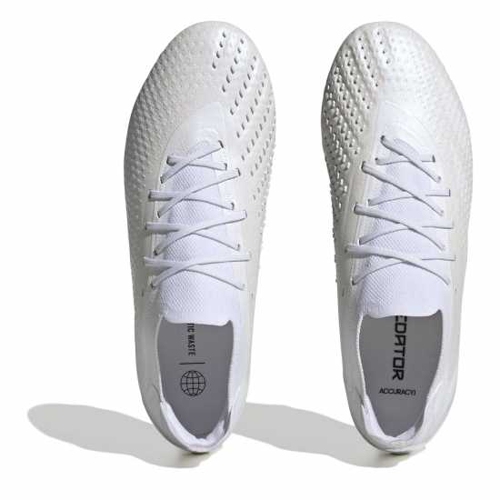 Adidas Predator .1 Low Firm Ground Football Boots White/White Футболни стоножки