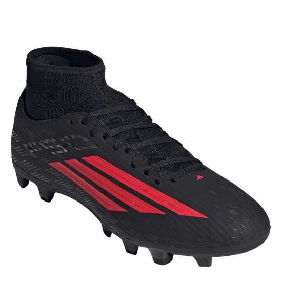 Adidas Mens Addias F50 Club Mid Cut Firm Ground Football Boots Black/Red 