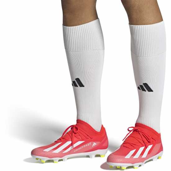 Adidas X Crazyfast League Firm Ground Football Boots Red/Wht/Yellow Мъжки футболни бутонки