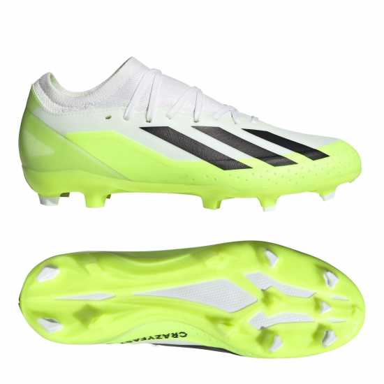 Adidas X Crazyfast League Firm Ground Football Boots Wht/Blk/Lemon Мъжки футболни бутонки