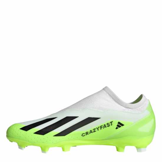 Adidas X Crazyfast League Laceless Firm Ground Football Boots Wht/Blk/Lemon Мъжки футболни бутонки