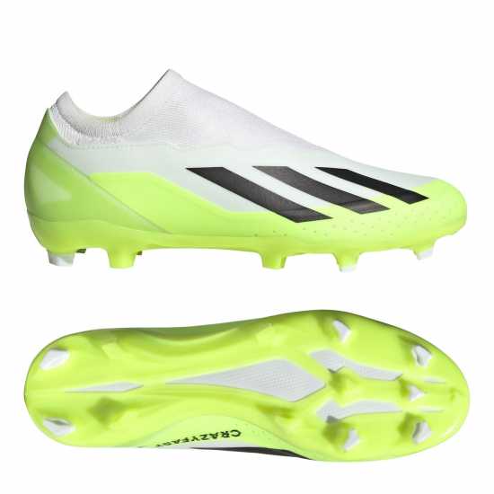 Adidas X Crazyfast League Laceless Firm Ground Football Boots Бяло/Черно/Лимон Мъжки футболни бутонки
