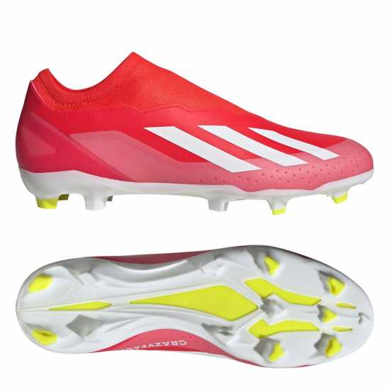 Adidas X Crazyfast League Laceless Firm Ground Football Boots Red/Wht/Yellow Мъжки футболни бутонки