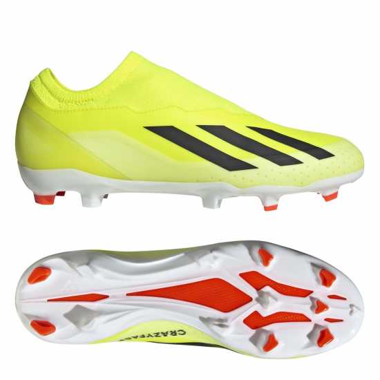 Adidas X Crazyfast League Laceless Firm Ground Football Boots Yellow/Blk/Wht Мъжки футболни бутонки